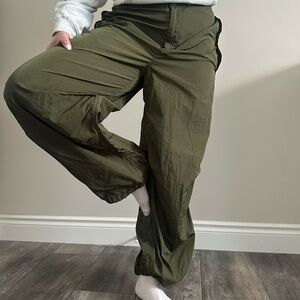 TNA Dark Olive Parachute Cargo Pants